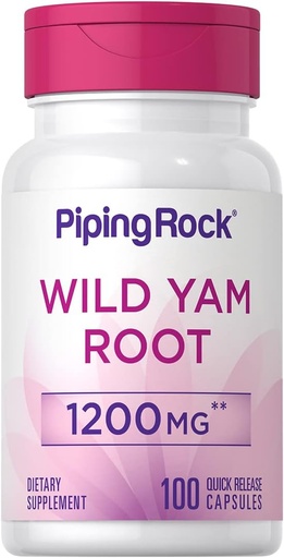 [BRSWIFDQAV4AAA34] Piping Rock Wild Yam Root Capsules 1200mg | 100 Count | Extract Supplement | Gluten Free, Non-GMO