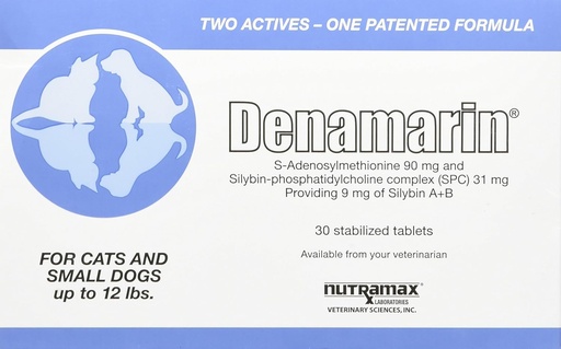 [BRSWIY3YDMARGCA3] Nutramax Laboratorios Denamarin Liver Health Supplement for Small Dogs and Cats - Con S-Adenosylmethionine (SAMe) y Silybin, 30 Tablets