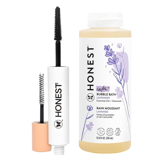 [BRSW2BQOAUNWKYLV] Honest Beauty Extreme Length Volumizing Clean Mascara + Honest Lavender Foaming Bubble Bath Bundle | Naturally Derived + Cruelty Free | 0.27 fl oz, 12 fl oz