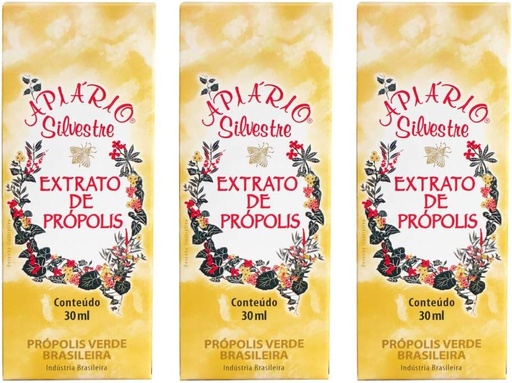 [BRSWGZL2DMBBMCTB] Official Distributor - 1 Bottle of Apiario Silvestre Brazilian Green Bee Propolis Liquid Cereal Alcoholic Extract 30 ml