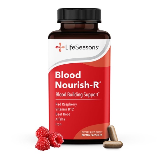 [BRSWGZAZC4HWYCDB] LifeSeasons Blood Nourish-R - Iron Deficiency Supplement - Supports Anemia, Fatigue & Dizziness - No Constipation - Blood Building - Iron, Beet Root, Alfalfa, Raspberry & Vitamin B-12-60 Capsules
