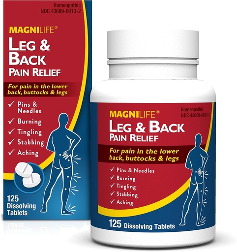 [BRSWKYIPCRYQKCDI] MagniLife Leg & Back Pain Relief, Fast- acting Pain Relief, Přirozeně Sooth Burning, Tingling a bodání Pains, Symptomatické nebo Preventivní, 125 Quick- Rozpustit tablety