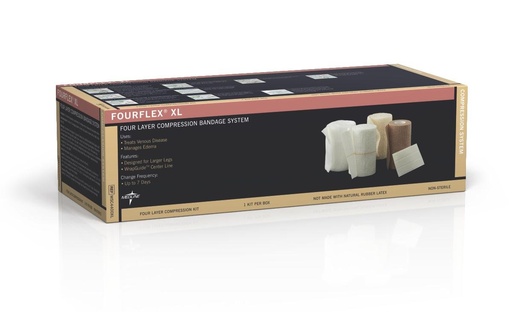 [BRSWKYIFC5YQCFQZ] Medline Fourflex XL 4-Layer Compression System, Size XL, Effective for Chronic Venous Insufficiency, Case of 8 Kits