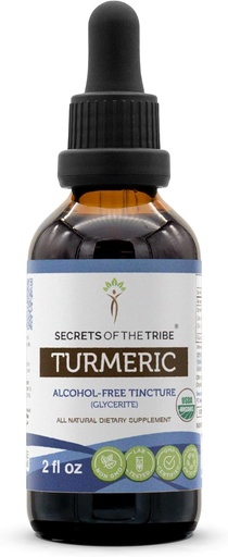 [BRSWECQLCJ7WMCQ2] Turmeric Alcohol-Free Liquid Extract, USDA Organic Turmeric (Curcuma Longa) Dried Root (2 fl oz)
