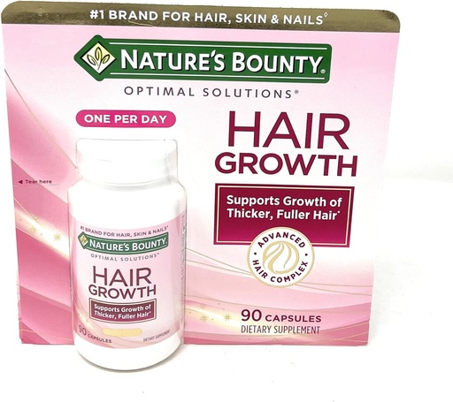 [BRSROGQ6DIPQMD36] Nature's Bounty Hair Growth Supplement, 1 Per Day, Clinically Shown to Support Thicker, Fuller Hair, with Biotin, Silicon & Arginine, 90 Capsules