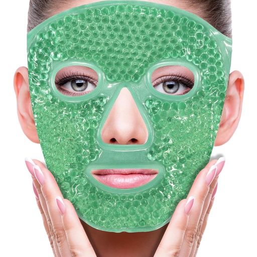 [BRSROYIOBYPQMFL6] ZNÖCUETÖD Face Eye Mask Ice Pack pour réduire le puffines, les sacs sous les yeux, Puffy Dark Circles, la migraine, Hot/Cold Pack avec le dos doux en peluche (Green #43)