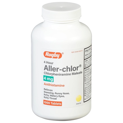 [BRSWKGQNBQNBGGY5] 4 Saat Aller-chlor - Chlorpheniramine 4 mg - Antihistamin - 1000 Tablet (1 Pack)