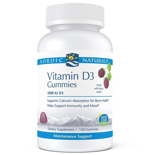 [BRSWGY37PIIBACDV] Nordic Naturals Pro Vitamin D3 Gummies, Wild Berry - 120 Gummies - 1000 IU Vitamin D3 - Great Taste - Healthy Bones, Mood & Immune System Function - Non-GMO - 120 Servings