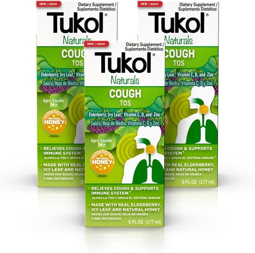 [BRSROGQCOF5AKDT7] TUKOL Naturals Elderberry Syrup with Vitamin C, D, and Zinc, Immune Support Supplement with Natural Honey for Adults & Teens, Herbal Elderberry Boost for Immunity & Antioxidant Support, 6oz, Pack of 3