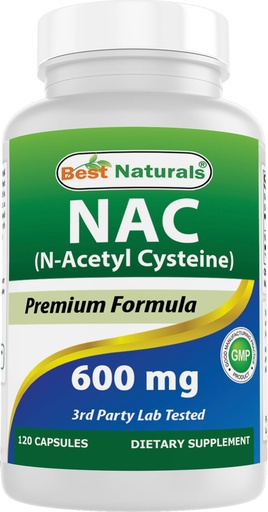 [BRSWKFQQBQOGK2DK] Best Naturals NAC - N Acetyl Cysteine 600 mg 120 Capsules - n Acetyl cysteine - Powerful antioxidant