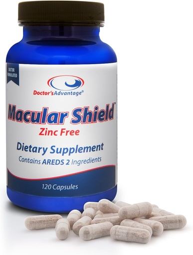 [BRSWKHD5CMGRCYD7] Lékařská výhoda Zinc- Free Macular Shield Eye Vitamins - 120 Kapsle, 30- denní zásobování - Lutein a Zeaxanthin Doplňky s ARECDS2 ingredience pro Age- Související oční podporu