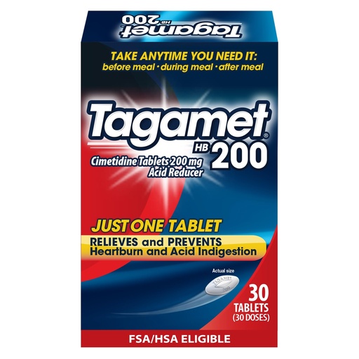 [BRSWIEYHB56BKDD4] Tagamet HB 200 mg Cimetidine Acid Reducer and Heartburn Relief, Relieves and Prevents Indigestion, 30 Count