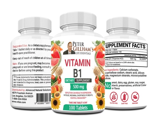 [BRSWGC34CMMQMFLL] Peter's Choice B1 Tablets Dietary Supplement (B1 500mg, 100 Tablets)