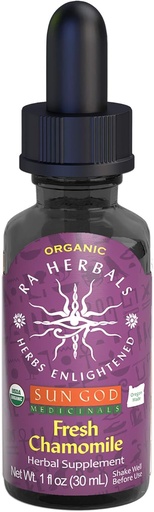 [BRSWYCD2BUCGMC3P] RA Herbals - Certified Organic Soothing Fresh Chamomile Tincture | Fresh Blend for Relaxation | 1 oz