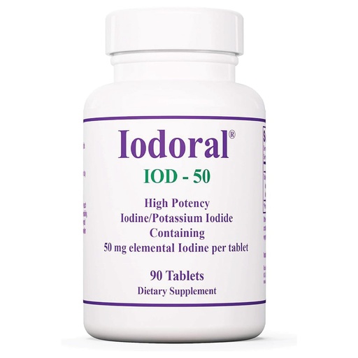 [BRSWKHD6BEFQK3LH] Optimox Iodoral 50 mg - Iodine & Potassium Iodide Supplement for Thyroid & Immune System Support- Non-GMO & Gluten-Free - 90 Servings - 90 Count