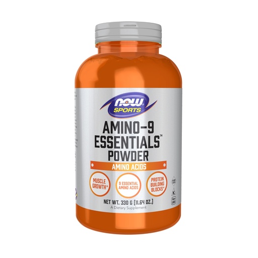 [BRSWIYIZCQBRMEDA] NOW Sports Nutrition, Amino-9 Essentials™ Powder, Enhanced Protein Synthesis, Amino Acids, 330-Grams