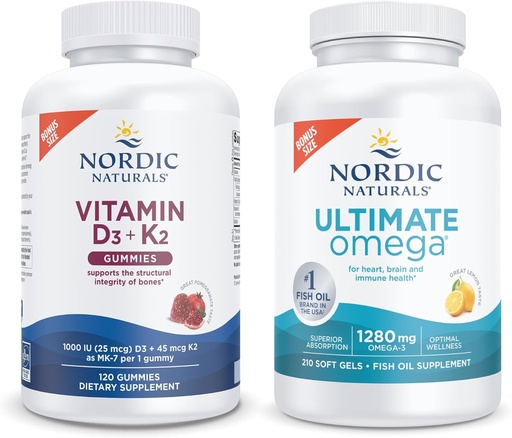 [BRSROZI6AAHB6C32] Nordic Naturals Starter Pack - Vitamina D3+K2 Gummies, Ultimate Omega