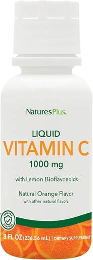 [BRSWIYT6CQBQEAL6] NaturesPlus Liquid Vitamin C - 1000 mg, 8 fl oz - with Lemon Bioflavonoids - Vegetarian, Gluten Free - 8 Servings