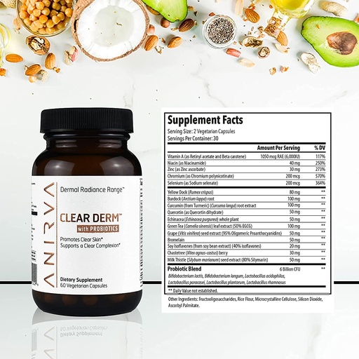 [BRSWGAY7BYFBYC32] Neteja l' aparença suplementari amb Zinc i Probiòtics per a adults implementa l' Armonal Acne, Breakouts i Rosacea Antah Acne Pils per a Clearer complexion eka Anvar ClearDerm