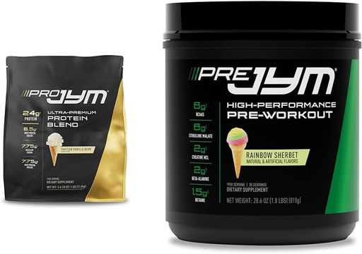 [BRSROCQPOR5GMFLZ] PRO JYM 45 Servings - Tahitian Vanilla Bean ' Pre Jym Rainbow Sherbet, 30 Servings, Rainbow Sherbet, 1.8 Pound (Pack of 1)