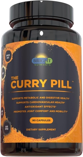 [BRSROBIOPMBBAG3H] The Curry Pill - 90 Count Dietary Supplement with High-Curcumin Turmeric, Garlic, Ginger, Cayenne and Black Pepper