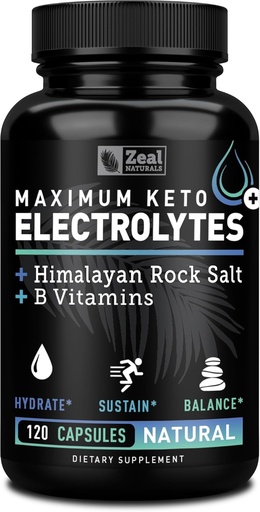 [BRSWGGILA54BSHT6] Keto Elektrolyytti täydentää (120 kapselia) Keto Elektrolyytti täydentää Pillereitä w Pink Himalayan Salt, B-vitamiinit, magnesium ja kalium Supplement - Suola pillereitä & Elektrolyytti tabletit