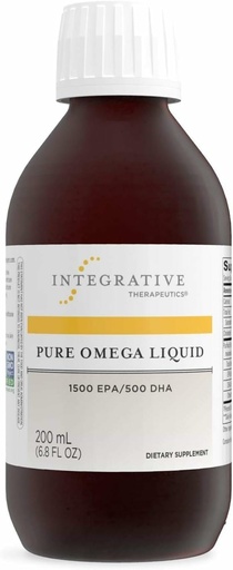[BRSWK2T3CIFGAEDC] Integrative Therapeutics Pure Omega Liquid - Fish Oil Supplement for Nutritional Support - Supports Heart Health* - No Fishy Burps - Sustainably Sourced - Dairy-Free - Lemon, 6.8 fl oz (40 Servings)