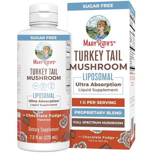 [BRSRAFTYBEHQKC3K] Turkey Tail Mushroom Supplement by MaryRuth's | Ultra Absorption Liposomal | Full Spectrum Mushroom | 200mg Beta-Glucans Per Serving | Sugar-Free | Vegan | Gluten Free | 7.6 oz | 15 Servings