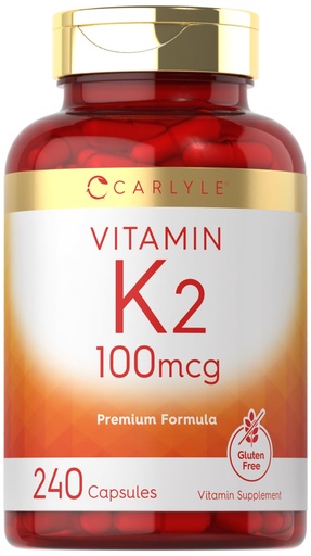 [BRSROZI2OIJQMF3Z] Carlyle Vitamin K2 Supplement 100 mcg | K2 MK-4 | 240 Capsules | Non-GMO & Gluten Free