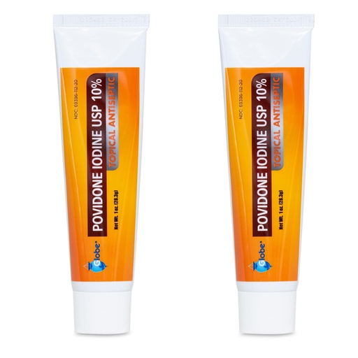 [BRSROFIRCIIWCHLP] Globe (2 Pack) Povidone Iodine 10% First Aid Ointment 1 Oz, for Cuts Scrapes Burns (Compare to Betadine)