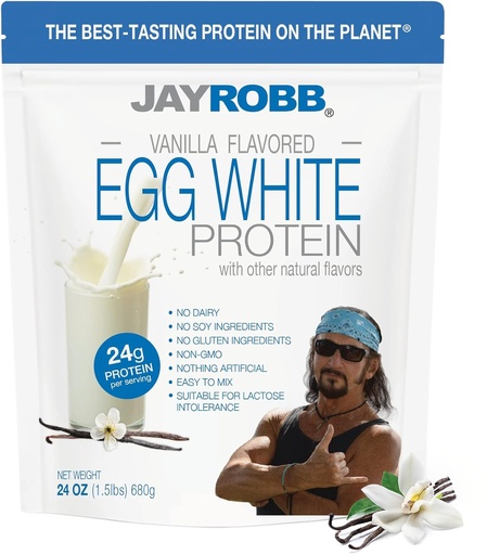 [BRSWIYL6OZ7AGG3G] JAYROBB Vanilla Egg White Protein 24 oz, 1.5 Pound Bag