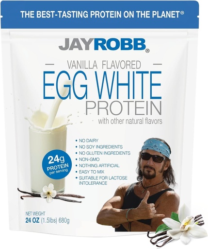 [BRSWIYL6OZ7AGG3G] JAYROBB Vanilla Egg White Protein 24 oz, 1.5 Pound Bag
