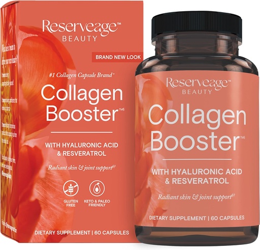 [BRSWIYAKCIOBCA3K] Reserveage Beauty Collagen Booster - Supplement for Skincare & Joint Health - Supports Healthy Collagen Production for Women - 60 Capsules (30 Servings)