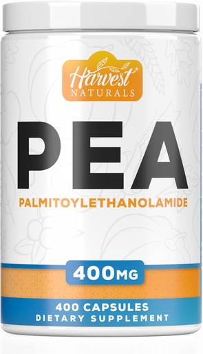 [BRSRMBDQA5YAEG3A] Palmitoylethanolamide Capsules | Pea 400mg | 400 Pill Count | Promotes Natural Inflammation & Discomfort Relief