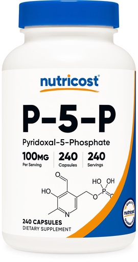 [BRSWYCAKB4BG23IV] Nutricost P5P Vitamin B6 Supplement 100mg, 240 Capsules (Pyridoxal-5-Phosphate) - Vegetarian Friendly, Non-GMO, Gluten Free