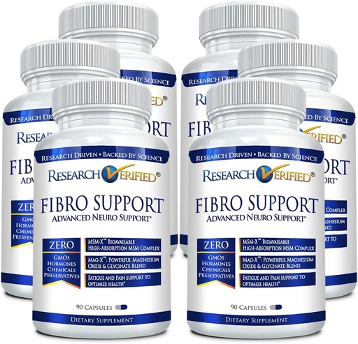 [BRSRO2YTCMIQ2CTF] Research Verified Fibro Support - 540 Capsules - MSM, Magnesium, Vitamin D3, BioPerine - 6 Month Supply - Vegan