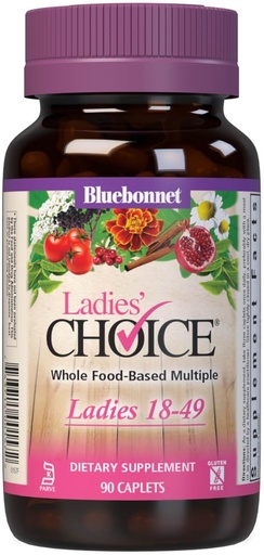 [BRSWIYD4CJ5AIGQ7] Bluebonnet Nutrition Ladies' Choice Whole Food-Based Multiple for Women 18-49, 90 Count Purple/Pink