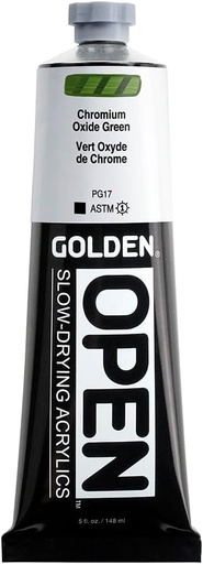 [BRSW2ZAFOQFBMDYZ] OPEN Slow-Drying Acrylics by GOLDEN, Chromium Oxide Green, 5 fl oz. tube, Professional Acrylic Paint, Opaque