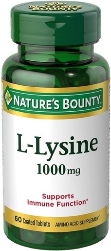 [BRSWKGYIBJ5AEYDY] Bounty L-Lysine de la nature 1000 mg Comprimés 60 ea (paquet de 12)