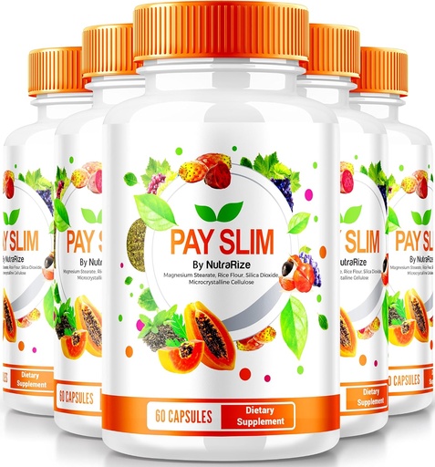 [BRSRA2YQAQFRSD3B] NutraRize (5 Pack) Pay Slim Capsules, PaySlim All-Natural Supplement for Healthy Weight Loss, Premium Formula to Achieve Body and Fitness Goals, Official Reviews (300 Capsules)