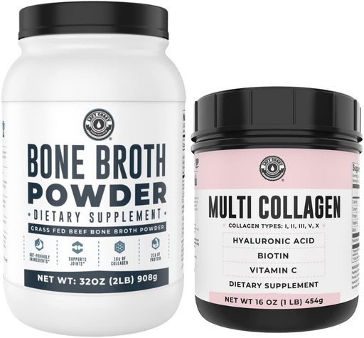 [BRSRMYYOAV7GY3TU] Left Coast Performance 2lb Pure Bone Broth and 1lb Multi Collagen Powder