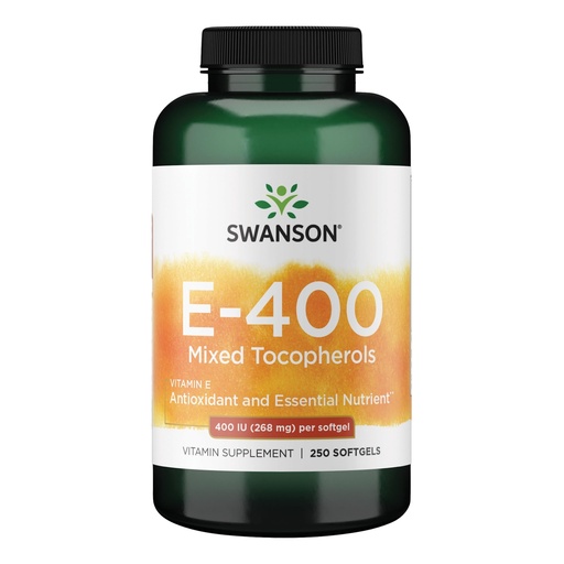 [BRSWGFDQO4GQ2FLZ] Swanson E-400 Mixed Tocopherols - Antioxidant Supplement to Support Heart Health* - Contains D-Alpha Tocopherol - Non-GMO - 250 Softgels