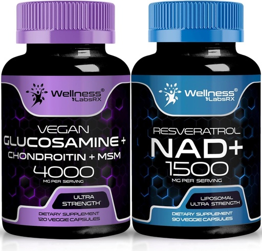 [BRSRAEIOBMJRUD3U] WELLNESS LABSRX Glucosamine Chondroitin MSM | NAD Supplement Capsules