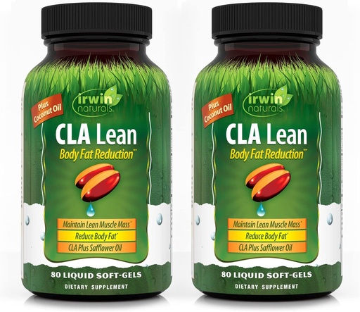 [BRSWGEI7CMNG2EL3] Irwin Naturals CLA Lean Body Fat Reduction - Helps Reduce Body Fat & Increase Muscle Tone - 80 Liquid Soft-Gels (Pack of 2)