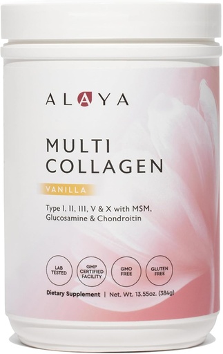 [BRSW2ZQQDMPAOHL5] Alaya Multi Collagen Toz - Tip I, II, III, V, X Hidrolyzed Collagen Peptides MSM + GC (Vanilla)