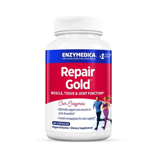 [BRSWI236O4ORQCT2] Enzymedica Repair Gold for Men & Women - Proteolytic Enzymes Supplement with Bromelain, Protease, Serrapeptase & More, Joint Support Supplement, Promotes Muscle Health & Tissue Function - 60 Capsules