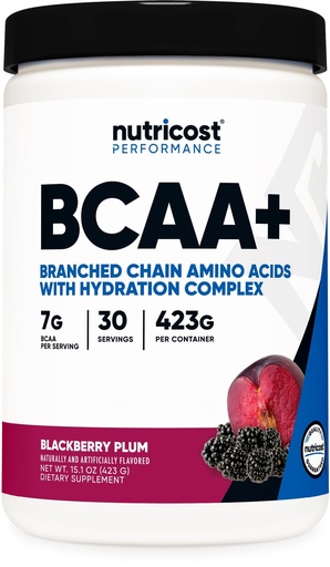 [BRSRAZL5B57BQH3H] Nutricost BCAA Active with Glutamie, Citrullie, and Coconut Hydration Powder (BlackBerry Plum) 30 Servings - Branched Chain Amino Acids with Hydration Complex - Gluten-Free, Non-GMO