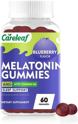 [BRSRAELQCAMAAHT5] Melatonin Gummies Sleep Support for Men and Women Health Sleep with 6mg Melatonin&Vitamin B6 Blueberry Flavor 60 Count
