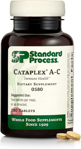 [BRSWG232AABGYAA6] Standard Process Cataplex A-C - Supplement for Immune & Healthy Cell Support with Vitamins C & A - Aids Eye Health - Contains Ingredients with Antioxidant Activity - 180 Tablets (90 Servings)