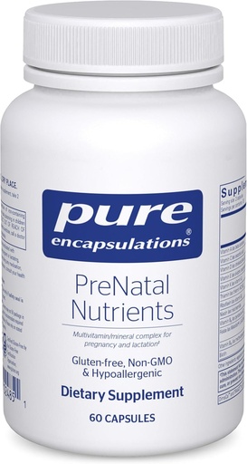 [BRSWGZQ5OYPAA2D6] Puhtaat kapselit Prenatal-ravinteet - raskauden ja imetyksen hoitoon - Aids-energia & DNA-kehitys* - Folaatti, koliini ja rauta - Gluteeniton ja ei-GMO - 60 kapselia
